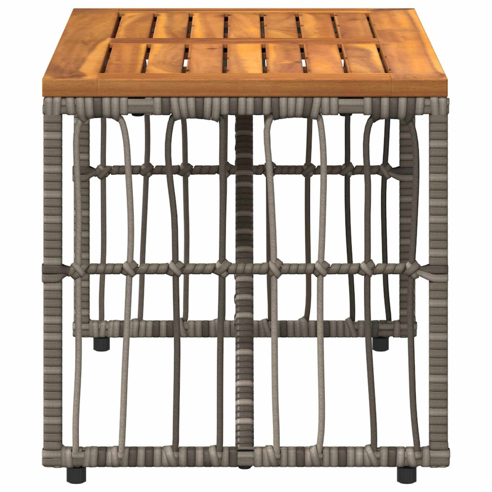 Produktbild för Utomhusbord Grå 80 x 40 x 40 cm Stål och poly rattan
