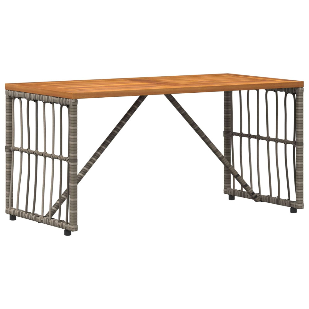 Produktbild för Utomhusbord Grå 80 x 40 x 40 cm Stål och poly rattan