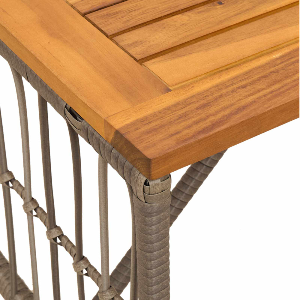 Produktbild för Utomhusbord Grå 80 x 40 x 40 cm Stål och poly rattan