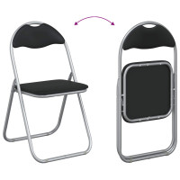Produktbild för Fällstol 2 pcs Svart och Grå 48 x 43,5 x 81 cm Konstläder