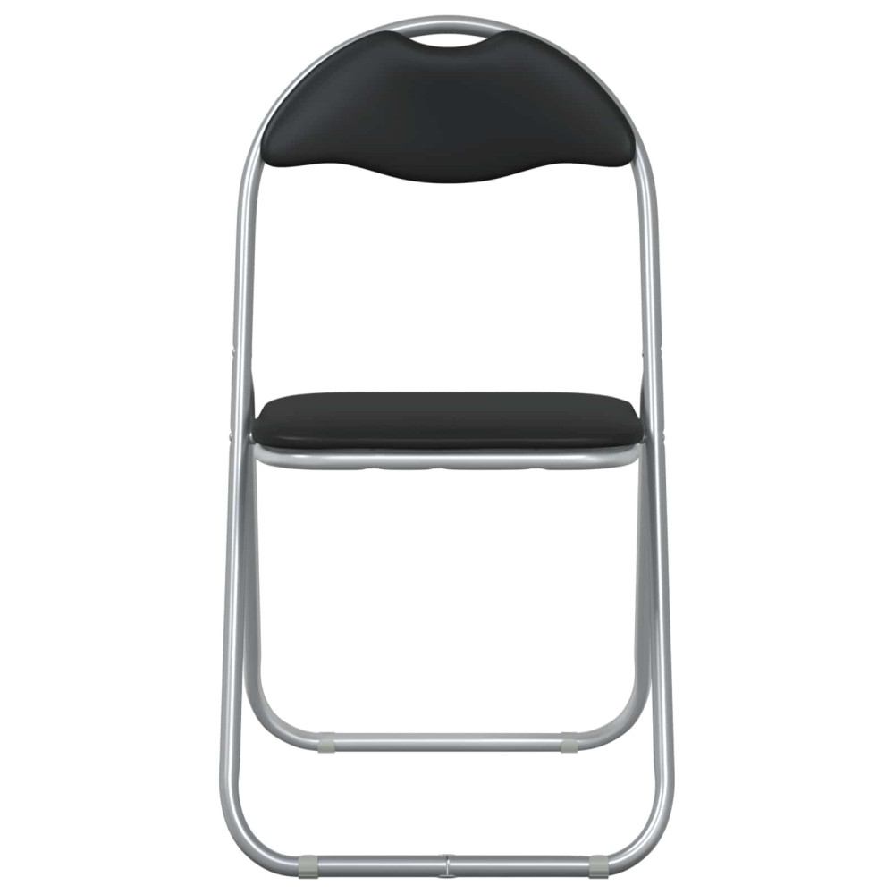 Produktbild för Fällstol 2 pcs Svart och Grå 48 x 43,5 x 81 cm Konstläder