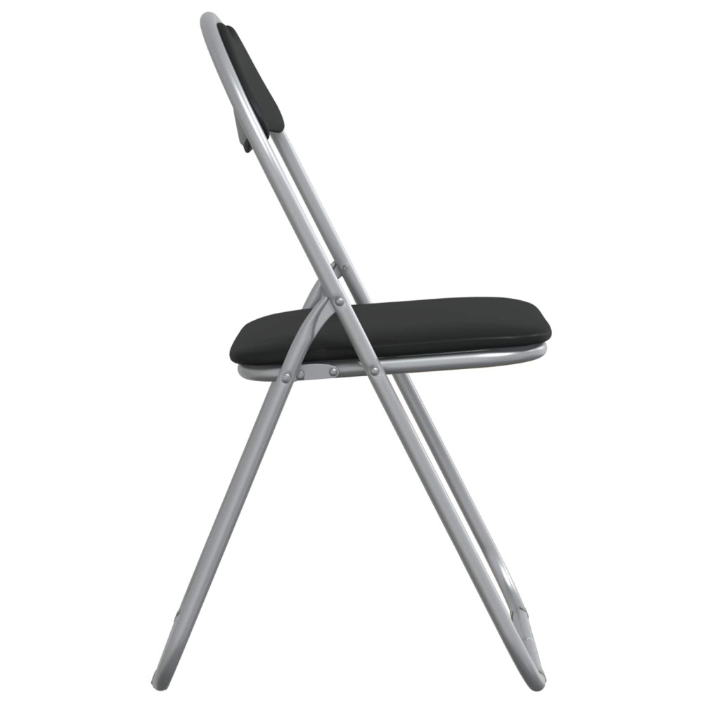 Produktbild för Fällstol 2 pcs Svart och Grå 48 x 43,5 x 81 cm Konstläder