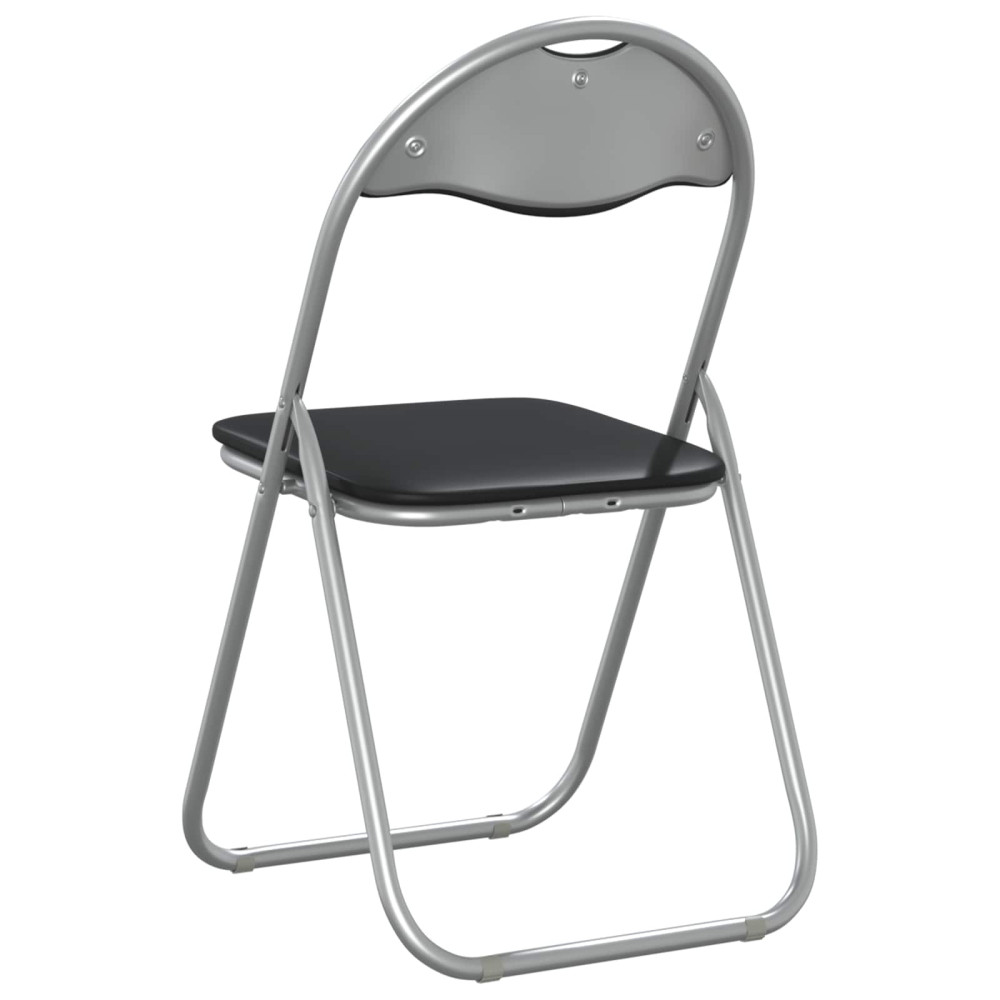 Produktbild för Fällstol 2 pcs Svart och Grå 48 x 43,5 x 81 cm Konstläder