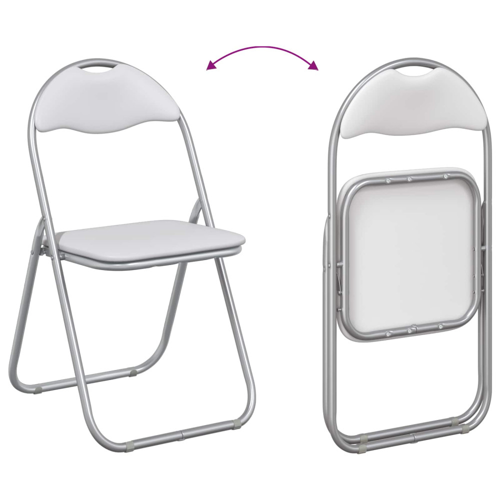 Produktbild för Fällstol 2 pcs Vitt och Grått 48 x 43,5 x 81 cm Konstläder