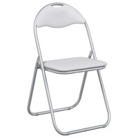 Produktbild för Fällstol 2 pcs Vitt och Grått 48 x 43,5 x 81 cm Konstläder