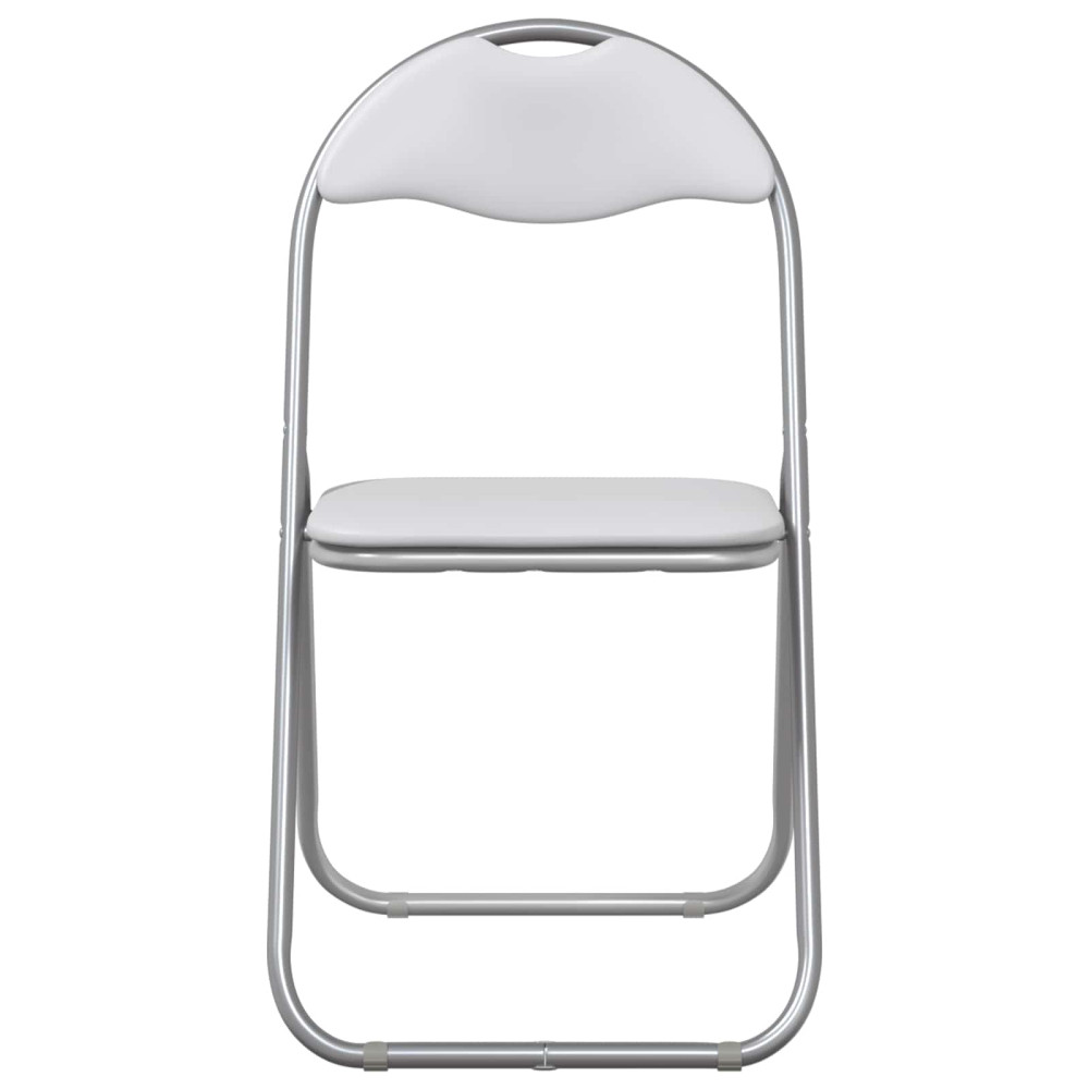 Produktbild för Fällstol 2 pcs Vitt och Grått 48 x 43,5 x 81 cm Konstläder