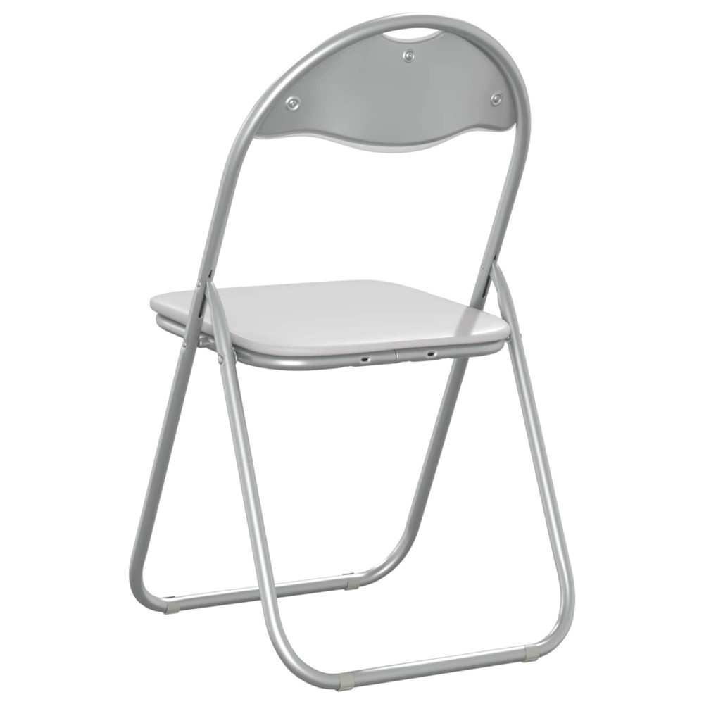 Produktbild för Fällstol 2 pcs Vitt och Grått 48 x 43,5 x 81 cm Konstläder