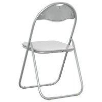 Produktbild för Fällstol 2 pcs Vitt och Grått 48 x 43,5 x 81 cm Konstläder