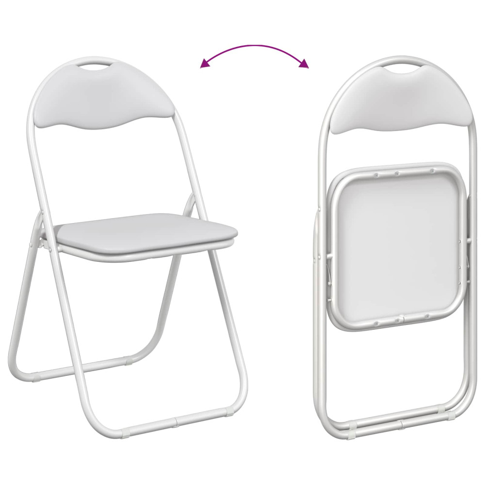 Produktbild för Fällstol 2 pcs Vitt och Grått 48 x 43,5 x 81 cm Konstläder