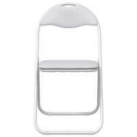 Produktbild för Fällstol 2 pcs Vitt och Grått 48 x 43,5 x 81 cm Konstläder