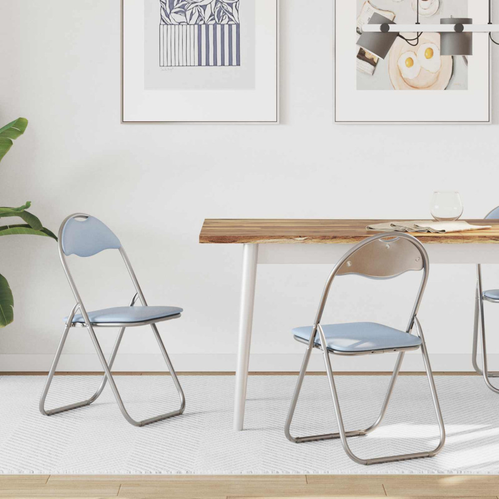 Produktbild för Fällstol 2 pcs Grå 48 x 43,5 x 81 cm Konstläder
