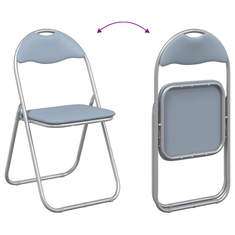 Produktbild för Fällstol 2 pcs Grå 48 x 43,5 x 81 cm Konstläder