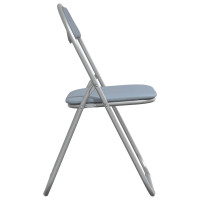 Produktbild för Fällstol 2 pcs Grå 48 x 43,5 x 81 cm Konstläder