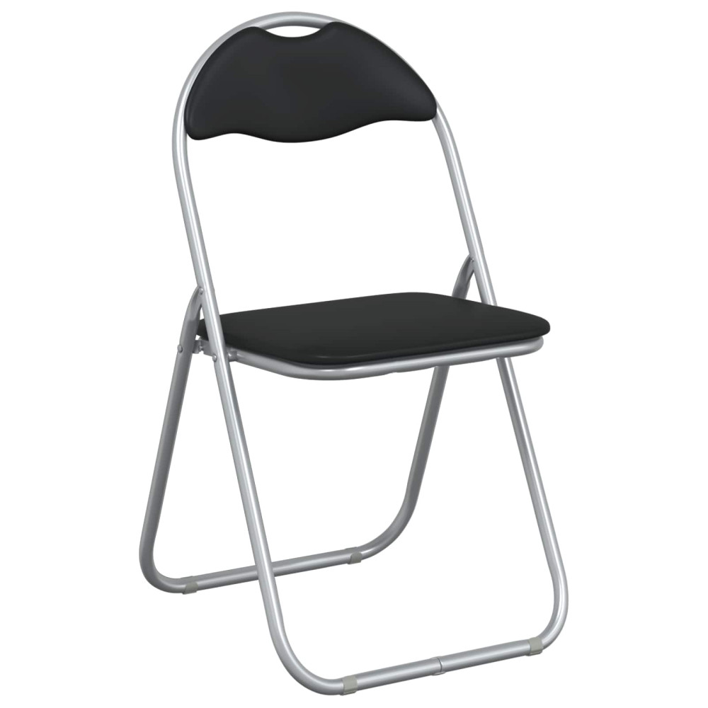 Produktbild för Fällstol 8 pcs Svart och Grå 48 x 43,5 x 81 cm Konstläder