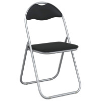 Produktbild för Fällstol 8 pcs Svart och Grå 48 x 43,5 x 81 cm Konstläder