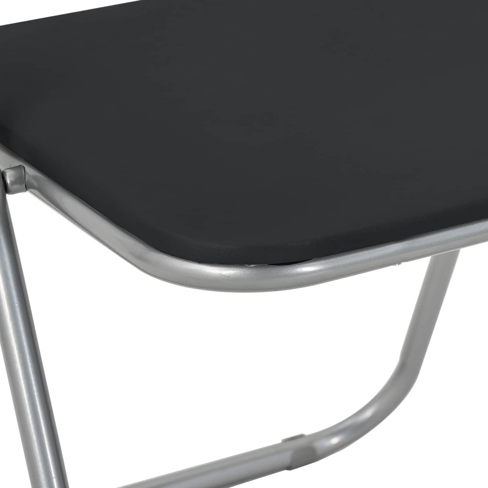 Produktbild för Fällstol 8 pcs Svart och Grå 48 x 43,5 x 81 cm Konstläder