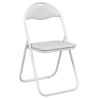 Produktbild för Fällstol 8 pcs Vit 48 x 43,5 x 81 cm Konstläder