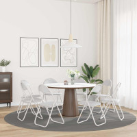 Produktbild för Fällstol 8 pcs Vit 48 x 43,5 x 81 cm Konstläder