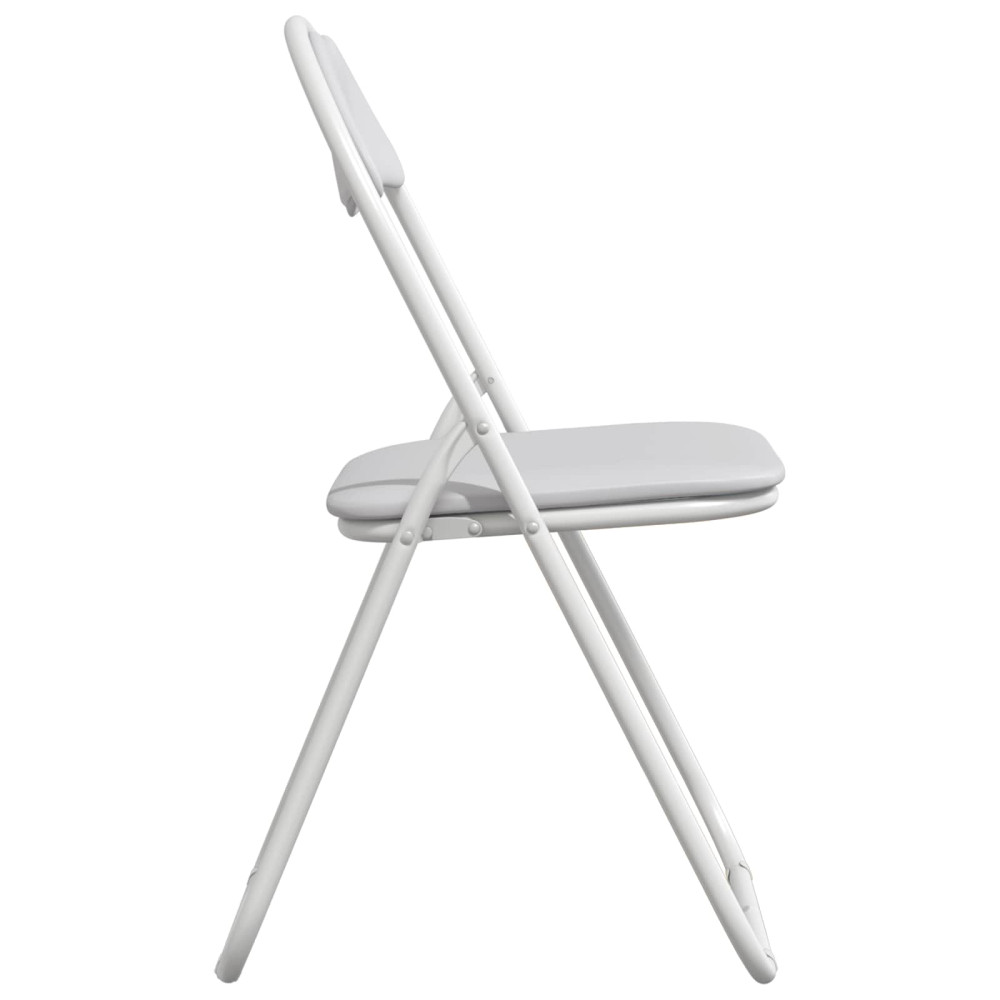 Produktbild för Fällstol 8 pcs Vit 48 x 43,5 x 81 cm Konstläder