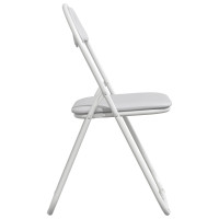 Produktbild för Fällstol 8 pcs Vit 48 x 43,5 x 81 cm Konstläder