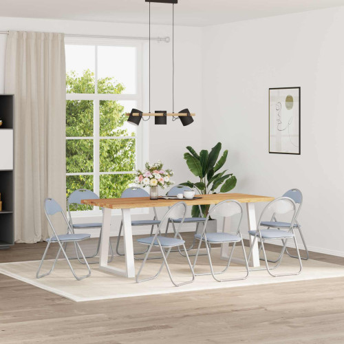vidaXL Fällstol 8 pcs Grå 48 x 43,5 x 81 cm Konstläder