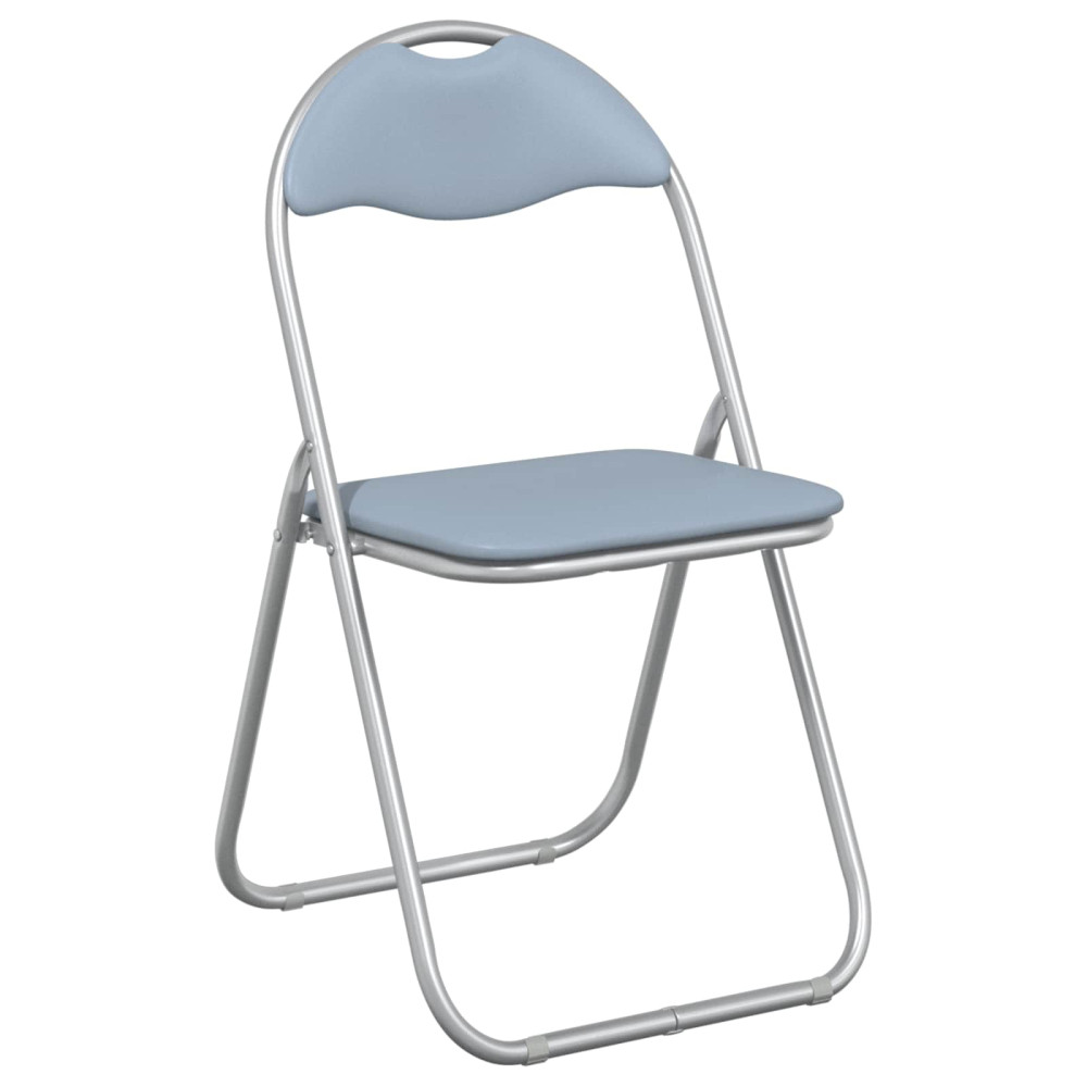 Produktbild för Fällstol 8 pcs Grå 48 x 43,5 x 81 cm Konstläder