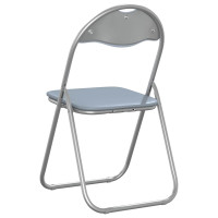 Produktbild för Fällstol 8 pcs Grå 48 x 43,5 x 81 cm Konstläder