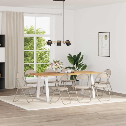vidaXL Fällstol 8 pcs Sand 48 x 43,5 x 81 cm Konstläder