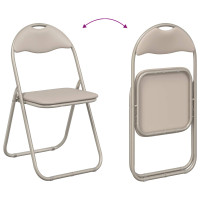 Produktbild för Fällstol 8 pcs Sand 48 x 43,5 x 81 cm Konstläder