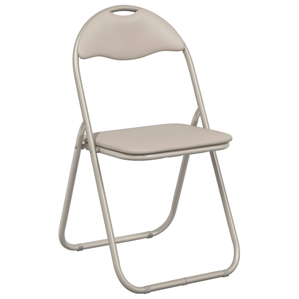 Produktbild för Fällstol 8 pcs Sand 48 x 43,5 x 81 cm Konstläder