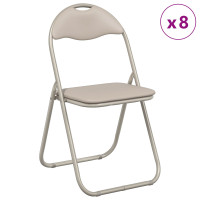 Produktbild för Fällstol 8 pcs Sand 48 x 43,5 x 81 cm Konstläder