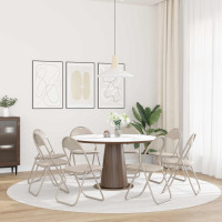 Produktbild för Fällstol 8 pcs Sand 48 x 43,5 x 81 cm Konstläder
