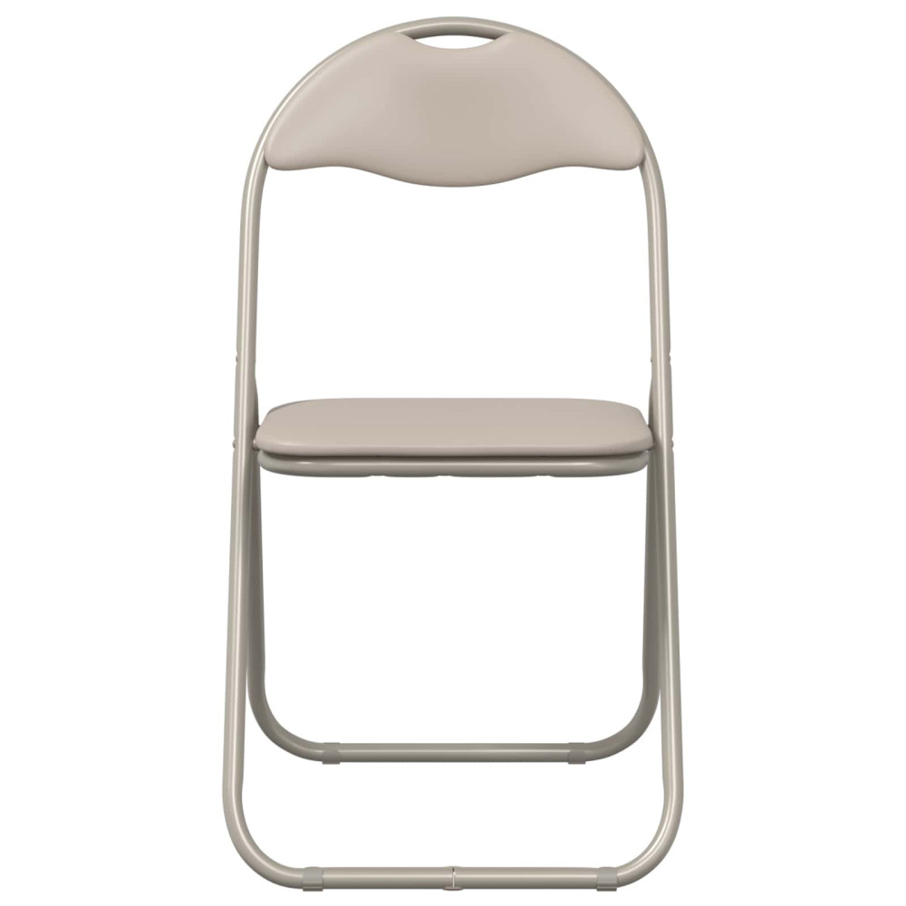 Produktbild för Fällstol 8 pcs Sand 48 x 43,5 x 81 cm Konstläder