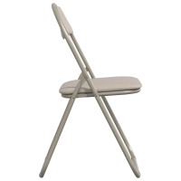 Produktbild för Fällstol 8 pcs Sand 48 x 43,5 x 81 cm Konstläder