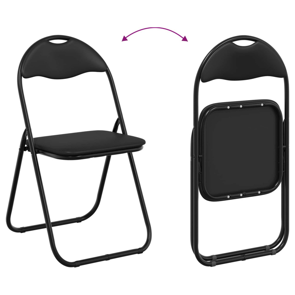 Produktbild för Fällstol 8 pcs Svart 48 x 43,5 x 81 cm Konstläder