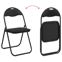Produktbild för Fällstol 8 pcs Svart 48 x 43,5 x 81 cm Konstläder