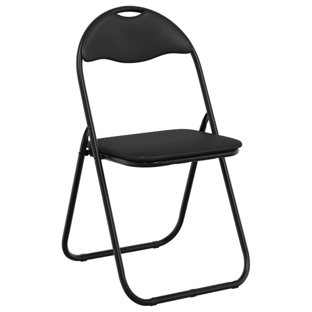 Produktbild för Fällstol 8 pcs Svart 48 x 43,5 x 81 cm Konstläder