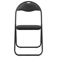 Produktbild för Fällstol 8 pcs Svart 48 x 43,5 x 81 cm Konstläder