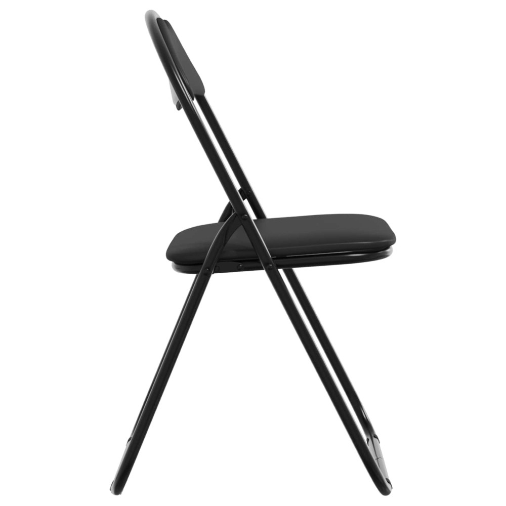 Produktbild för Fällstol 8 pcs Svart 48 x 43,5 x 81 cm Konstläder