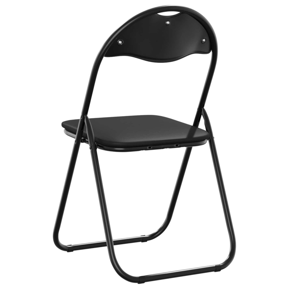 Produktbild för Fällstol 8 pcs Svart 48 x 43,5 x 81 cm Konstläder
