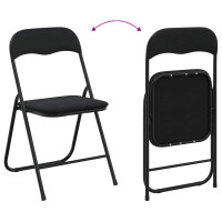 Produktbild för Fällstol 2 pcs Svart 48 x 44 x 78 cm Sammet