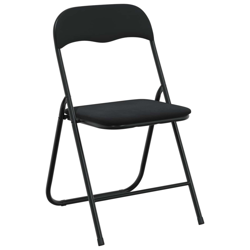 Produktbild för Fällstol 2 pcs Svart 48 x 44 x 78 cm Sammet