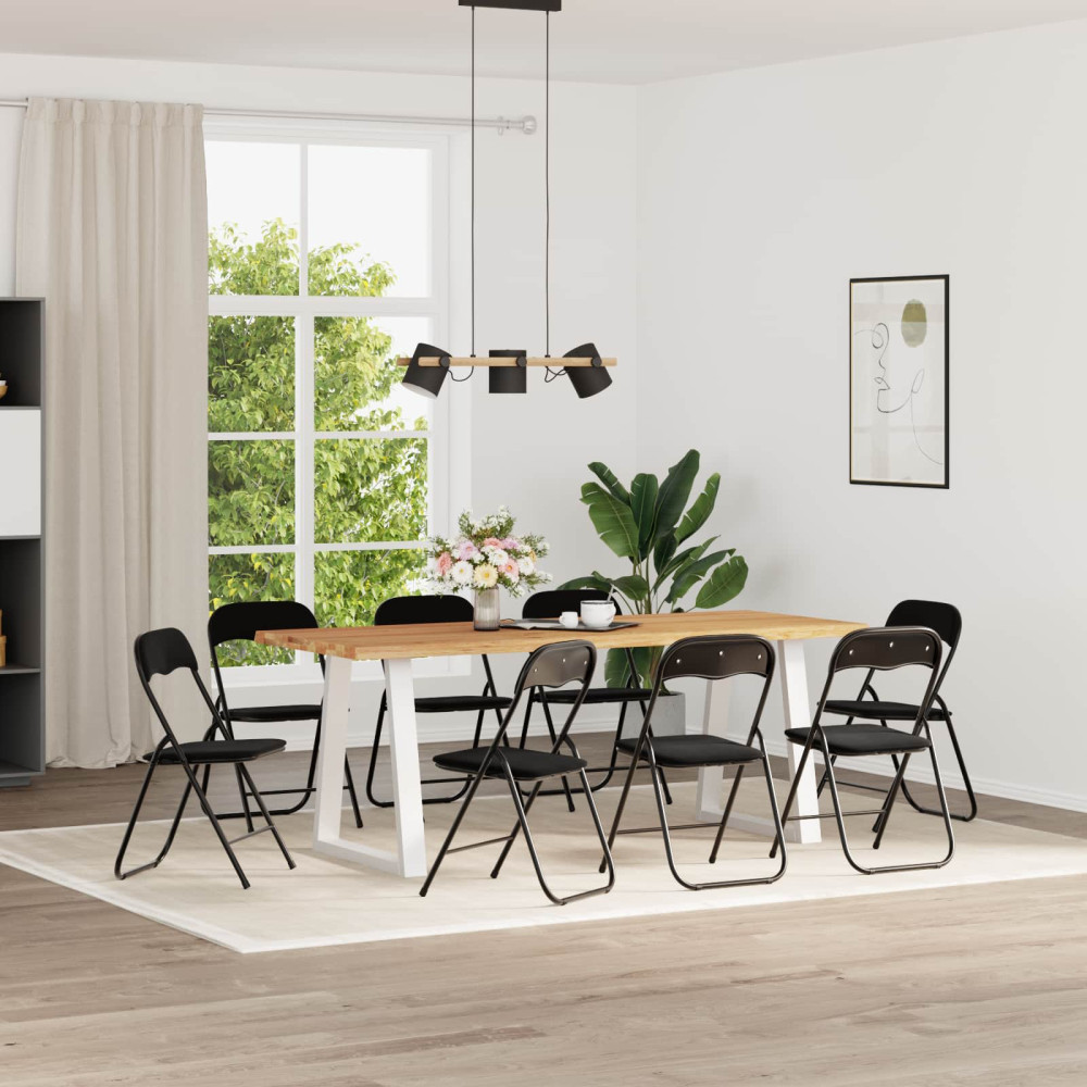 Produktbild för Fällstol 8 pcs Svart 48 x 44 x 78 cm Sammet