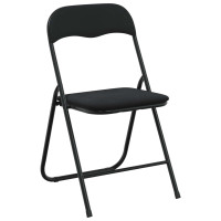 Produktbild för Fällstol 8 pcs Svart 48 x 44 x 78 cm Sammet