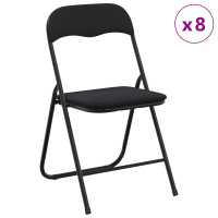 Produktbild för Fällstol 8 pcs Svart 48 x 44 x 78 cm Sammet