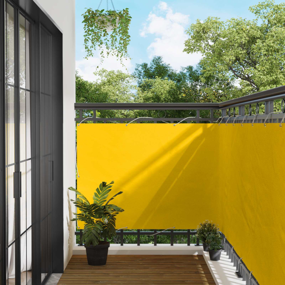 Produktbild för Balkong Skärm Gul 110 x 700 cm Oxford Tyg