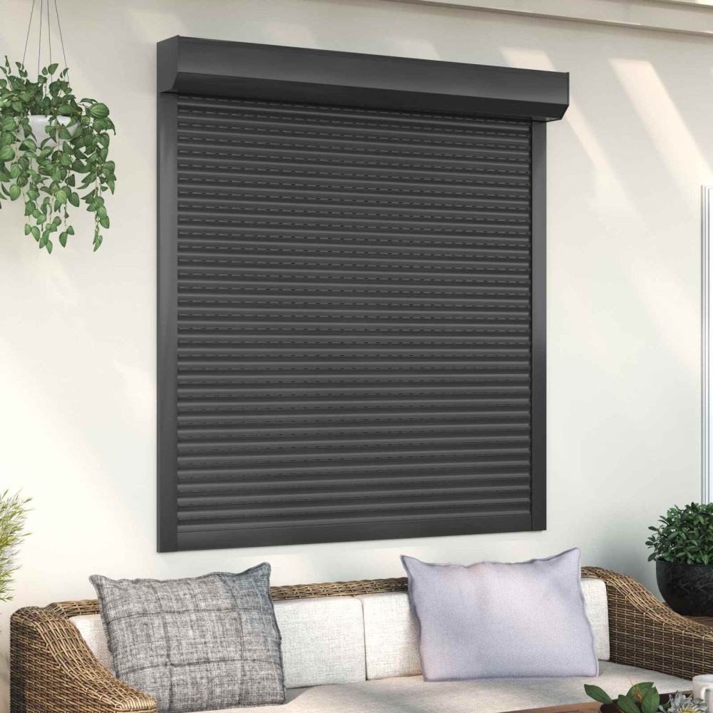 Produktbild för Rulljalusi Antracit 130 x 140 cm Aluminium och polyuretan