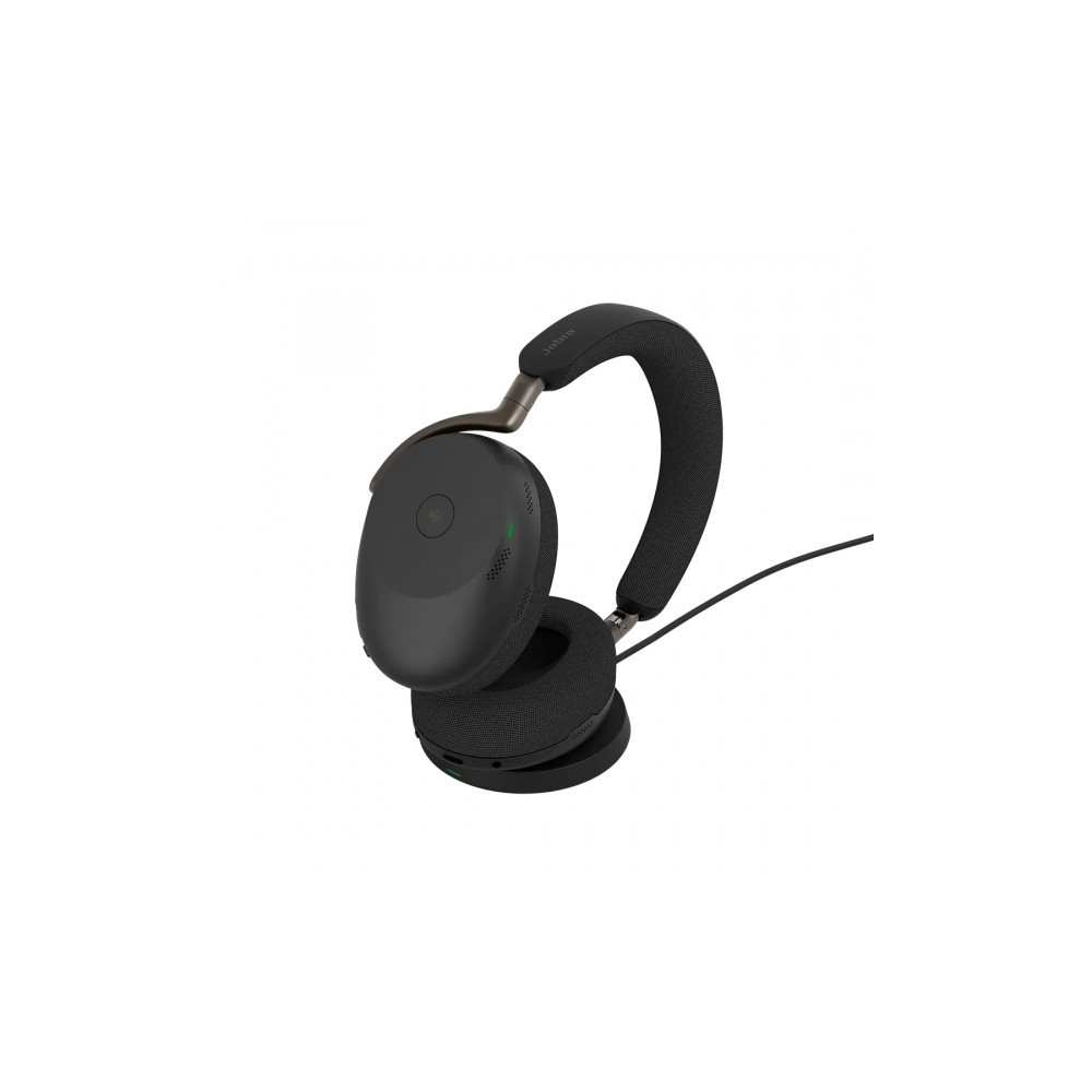 Produktbild för Jabra Evolve3 85 MS - headset - 3,5 mm kontakt, USB-C via Bluetooth-adapter - Microsoft Teams Certified - med trådlös laddningsplatta