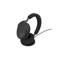 Produktbild för Jabra Evolve3 85 MS - headset - 3,5 mm kontakt, USB-A via Bluetooth-adapter - Microsoft Teams Certified - med trådlös laddningsplatta