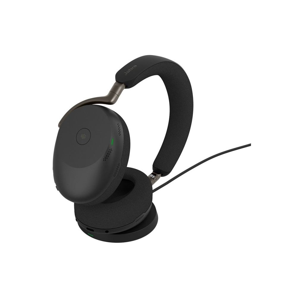 Produktbild för Jabra Evolve3 85 MS - headset - 3,5 mm kontakt, USB-A via Bluetooth-adapter - Microsoft Teams Certified - med trådlös laddningsplatta
